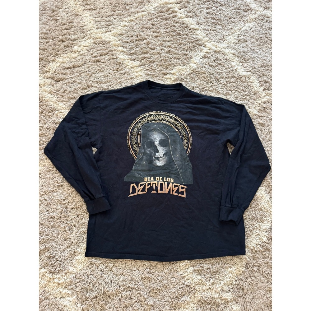 Deftones Dia De Los Deftones Skull Graphic Long Sleeve Shirt Black Mens XL